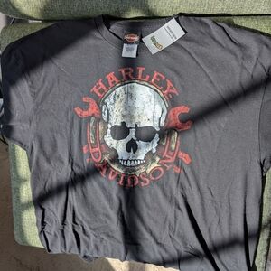 Harley-Davidson Black and Red Skull T-Shirt